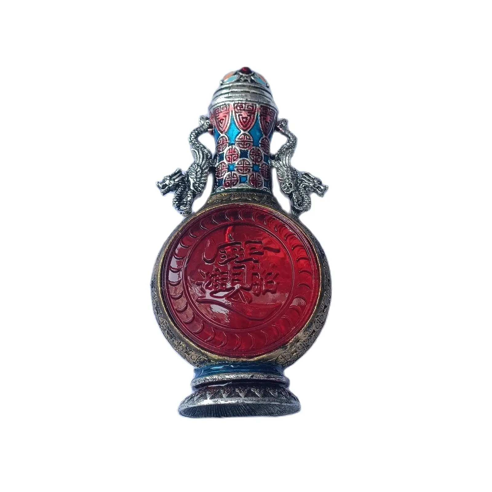 Beijing chinese cloisonne snuff bottle carved snuffbox gifts dragon sculpture