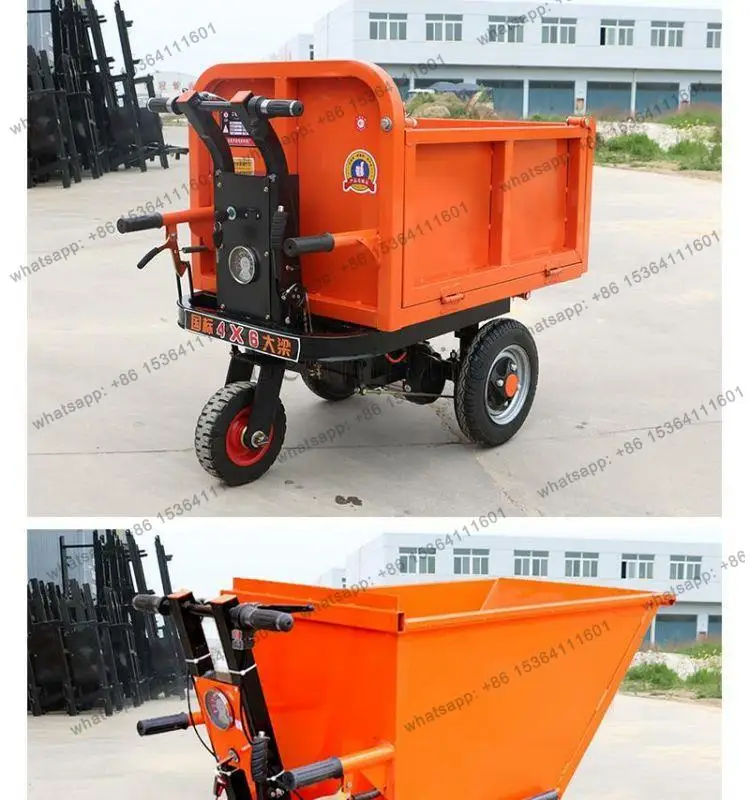 FG52TQH cantiere elettrico a spinta manuale con secchio per cenere, camion a tre ruote, allevamento, alimentazione, secchio riba