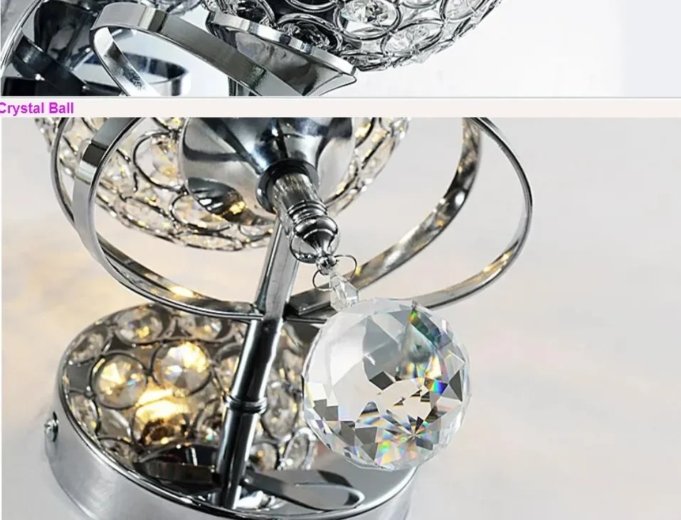 Modern Crystal Ball Wall Lamp Bedside Bedroom Lamp Stair Wall Light E14 Sconce Led Gold Silver Lamparas Pared Indoor Lighting
