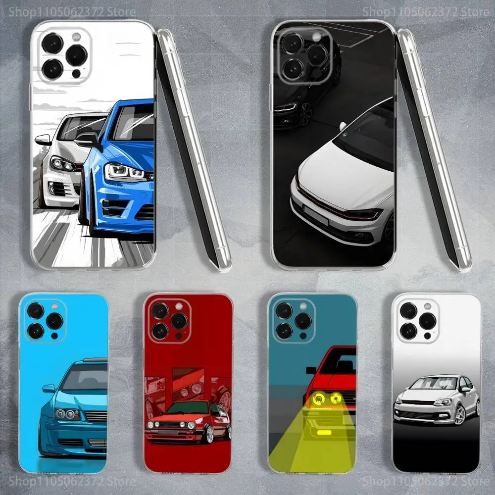 

Cool V-VolkswagenS-Golf Car Phone Case For iPhone 16,15,14,13,12,11 Pro,Max,Plus,X,XS,XR,SE,Mini Transparent Soft Cover