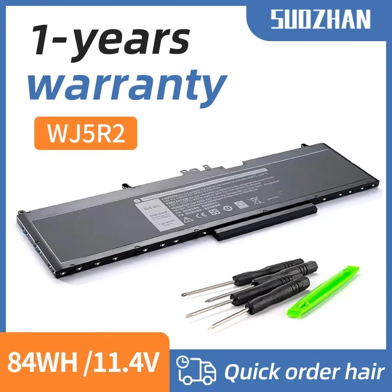 SUOZHAN 11.4V 84WH WJ5R2 Laptop Battery For DELL Precision 15 3510 M3510 Series WJ5R2 4F5YV Free 2 Years Warranty