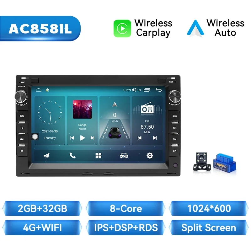Android 14 Draadloze Carplay Autoradio Speler Voor VW PASSAT B5 MK4 MK5 SHARAN Jetta Bora Polo TRANSPORT T5 CITI CHICO Multimedia
