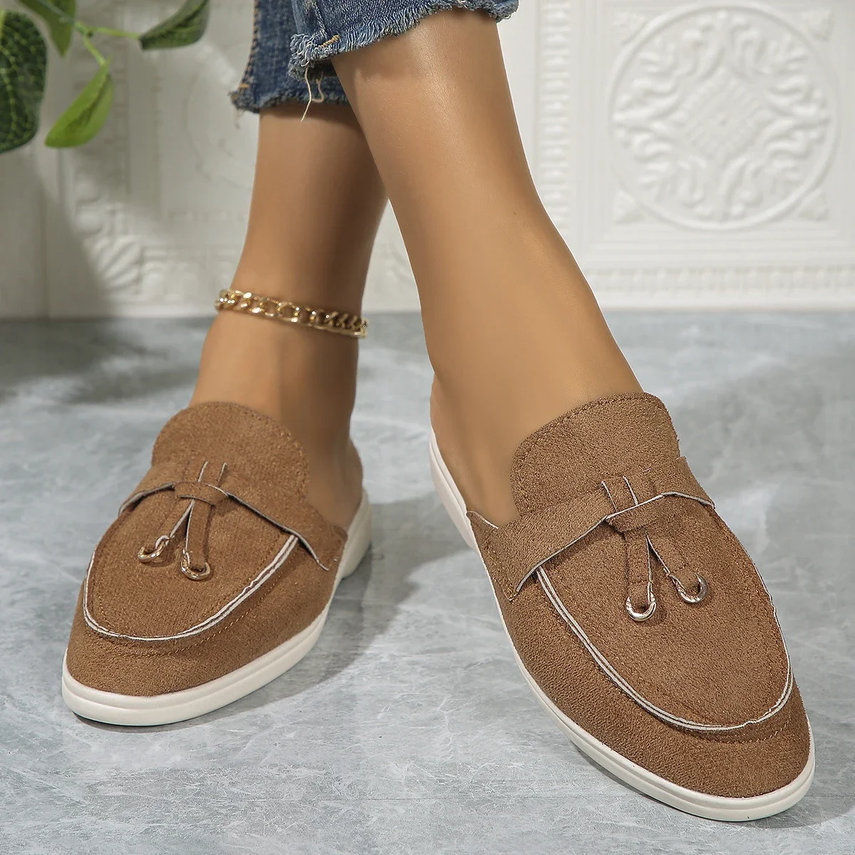 2024 New Women's Sneakers Flat Casual Shoes Slip on Ladies Loafers Plus Size 42 Vulcanized Shoes Walking Sneaker Women Slippers image 5
