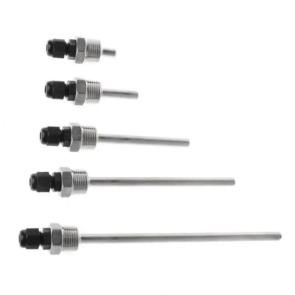 Carcaça do sensor de temperatura Thermowell Tubo de 4 dentes 1/2 "DN15 Sonda 30-200mm Proteção do tanque de água Shell Acessórios solares