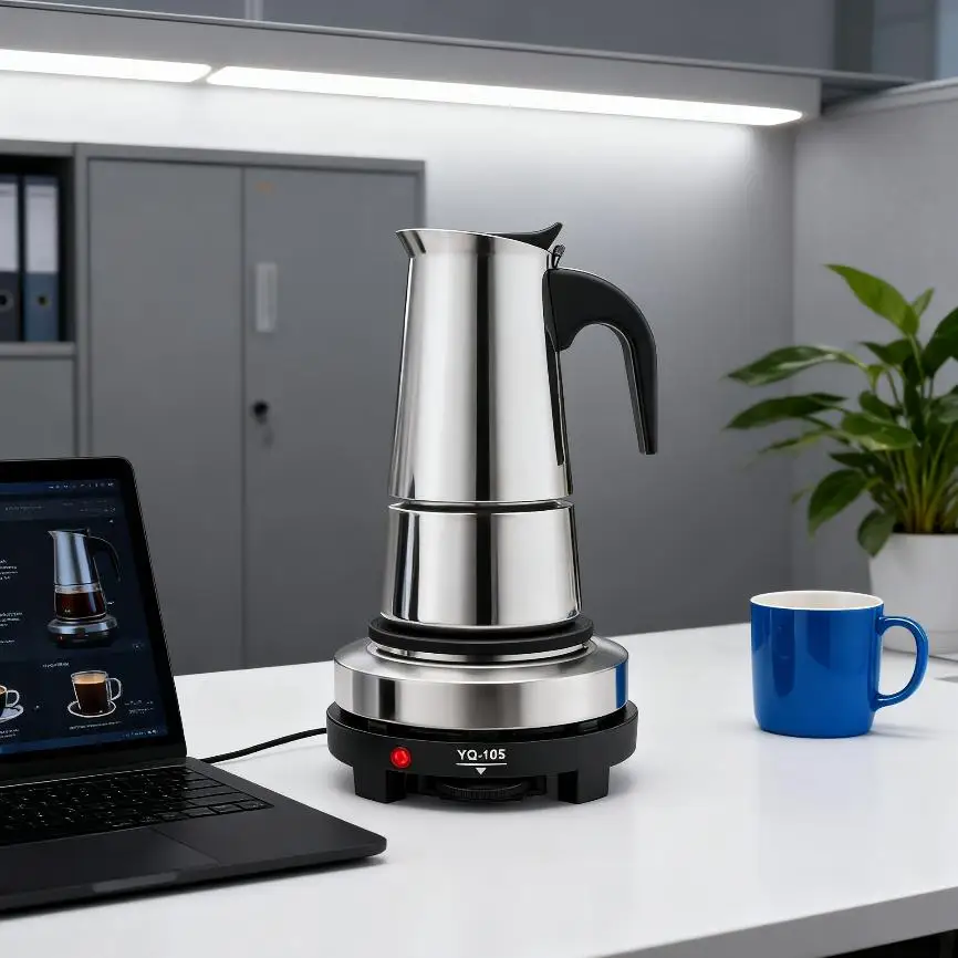 ماكينة الاسبريسو موكا وعاء الفولاذ المقاوم للصدأ إبريق قهوة الموقد Percolator ماكينة صنع القهوة 200 مللي/4 كوب مع موقد كهربائي المطبخ