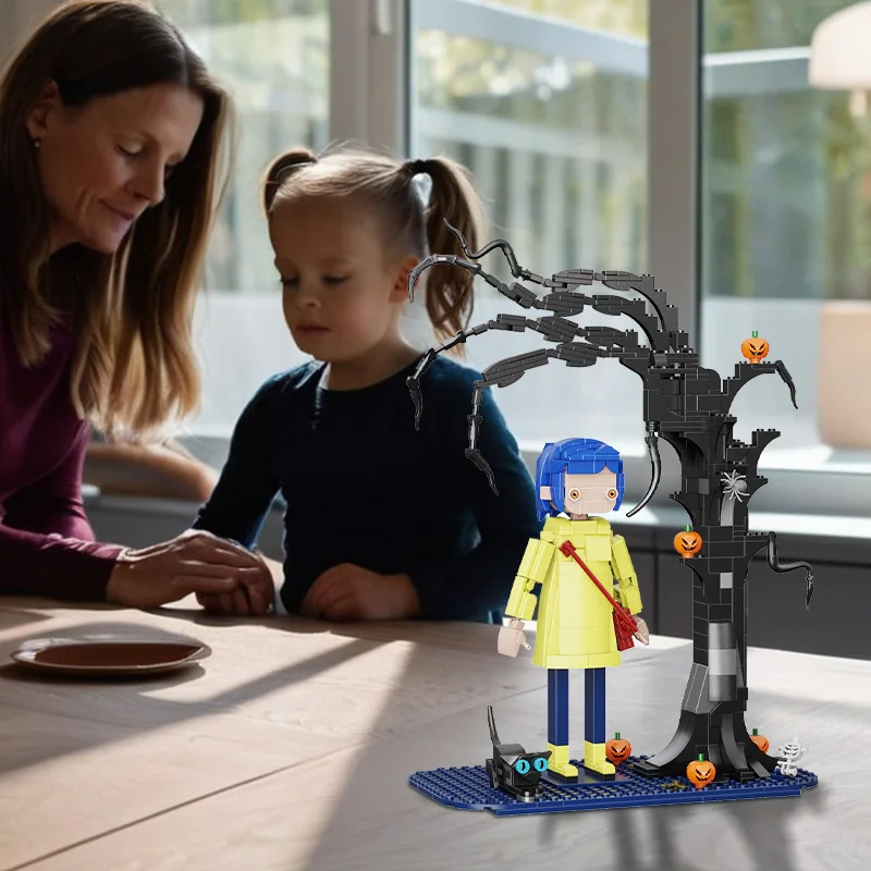 Фигурки с кошками Coraline, секретные дорес, захватывающие темные анимационные персонажи, блоки, игрушки для детей, подарок на Хэллоуин, Рождество, «сделай сам»