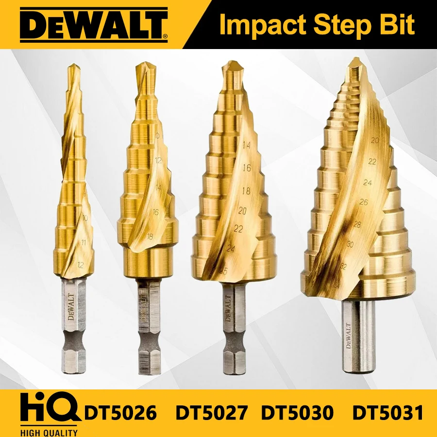 DEWALT Impact Step Bit 1/4'' Hex Shank Pagoda Type High-speed Power Tool Accessories DT5026 DT5027 DT5030 DT5031