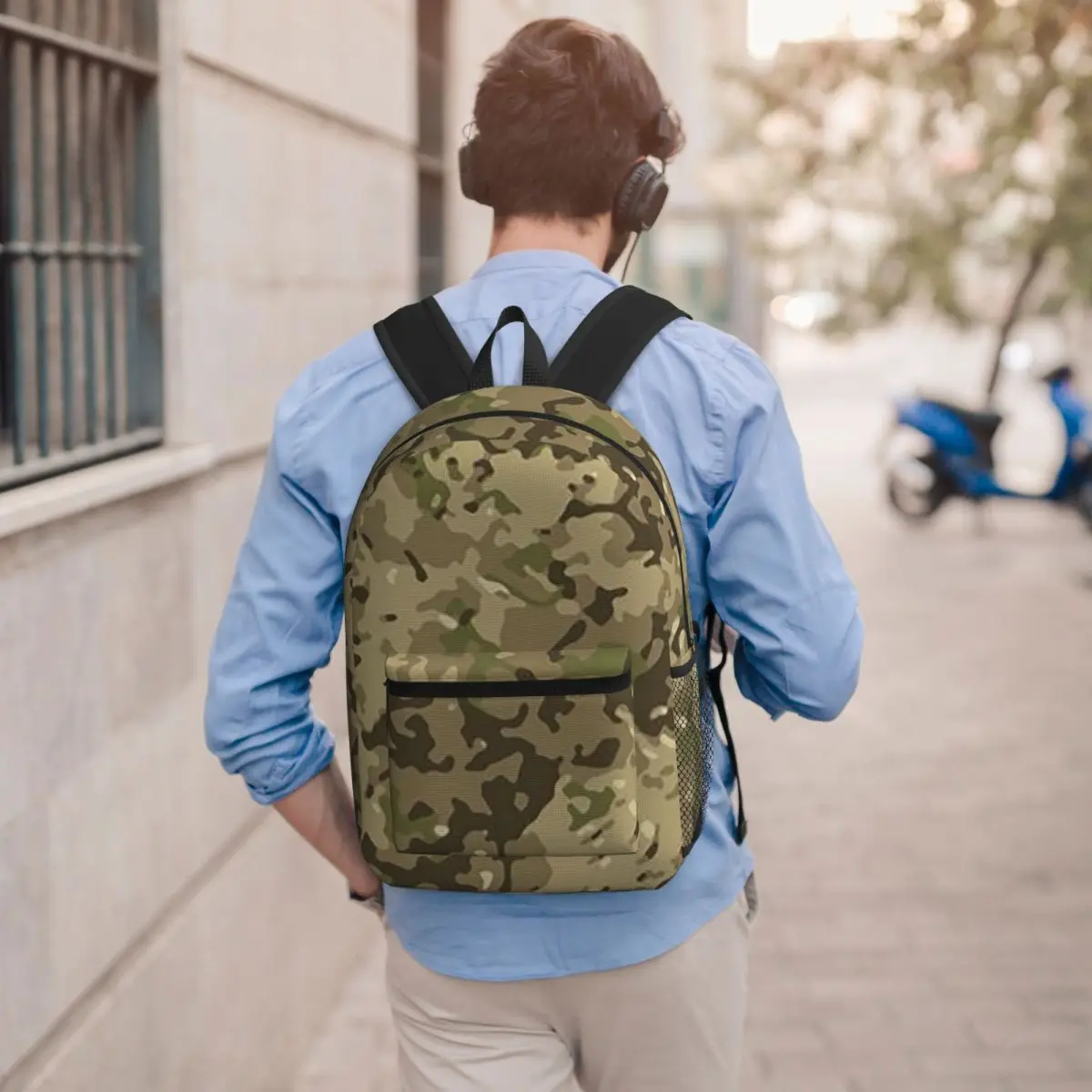Multicam Military Trout Camo Student Backpack School Bag Hiking Travel Daypack for Men Women Bookbag Shoulder Bags