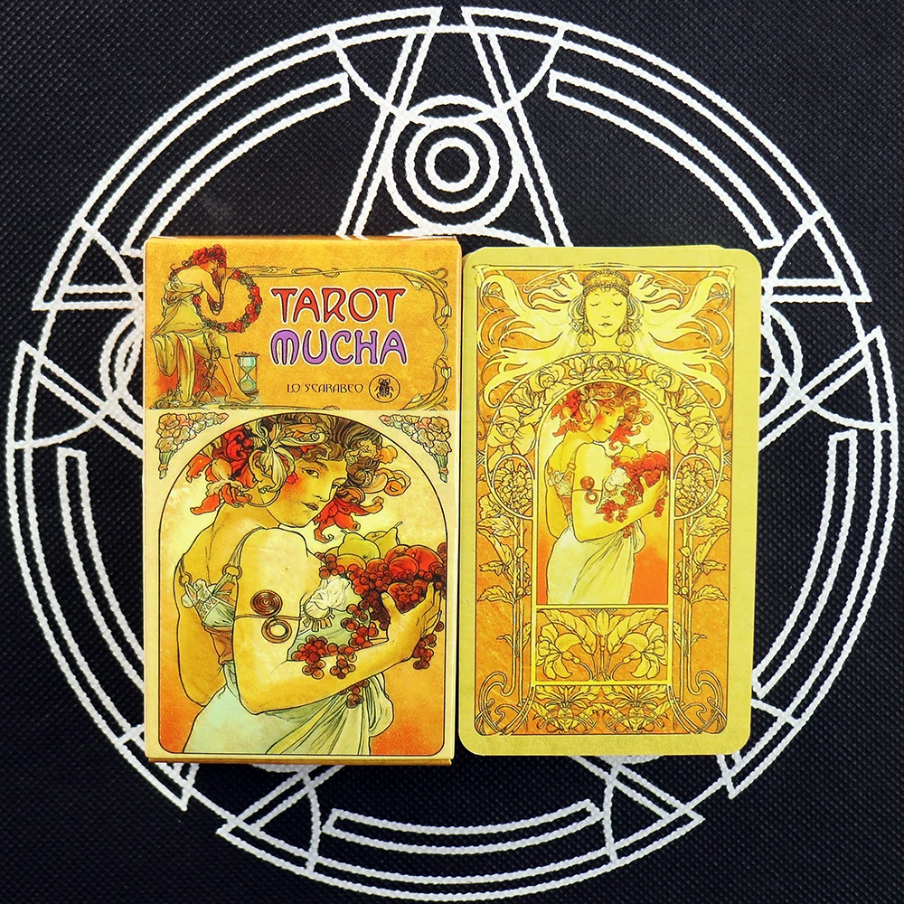 

Tarot deck cards mysterious divination Tarot in Spanish.Mucha Tarot Cards Deck .English Italian German Tarot Cards for Beginners