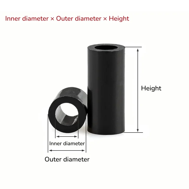 Black Nylon Plastic Insulation Non Threaded Motherboard Standoff PC Board Spacer Cylindrical Spacer M2.7 M3.2 M4.2 M5.2