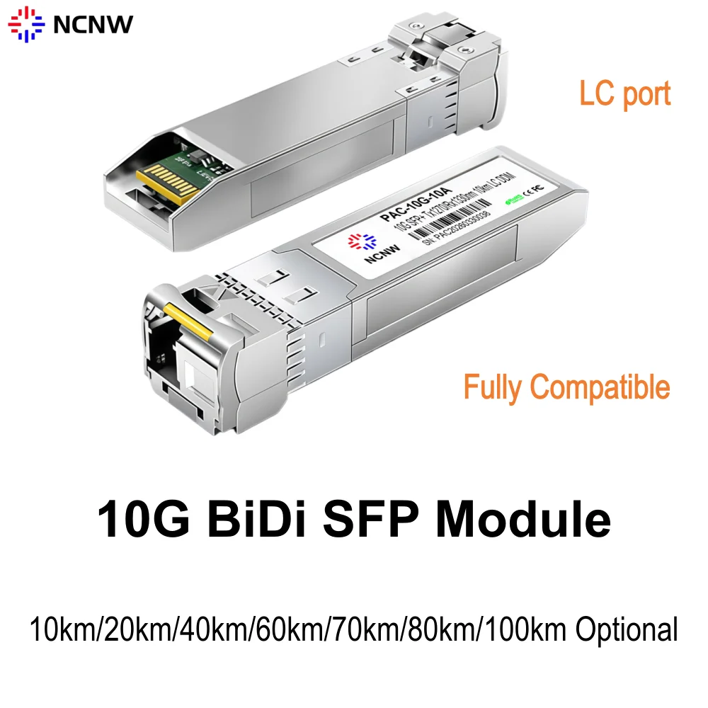 10G BIDI SFP+ Module Transcevier 10/20/40/60/70/80/100km SM WDM SFP+ Module Compatible with Cisco/Eicsson/MikroTik and so on