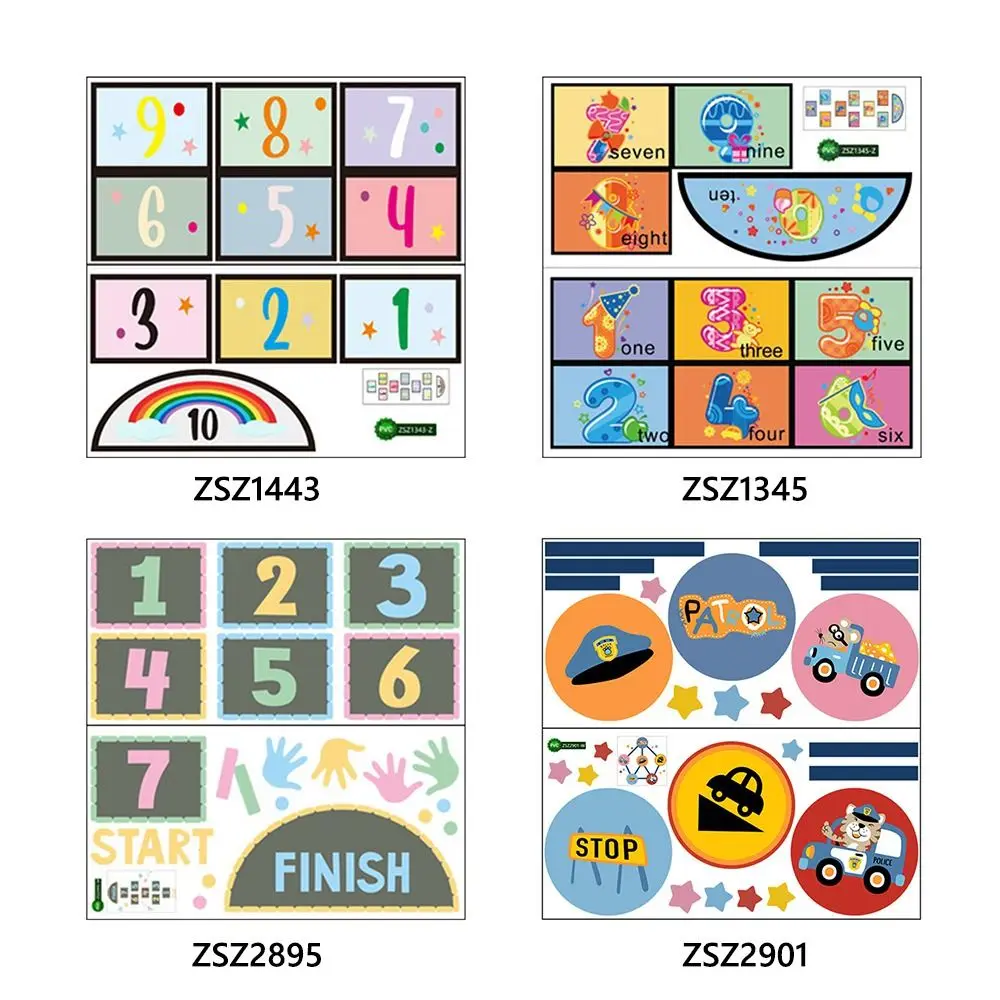 جديد متعدد الألوان الحجلة لعبة ملصقات أرضية بولي كلوريد الفينيل ذاتية اللصق الأرضيات الشارات الوالدين للجنسين القابلة للإزالة الكرتون عدد شبكات هدية #6