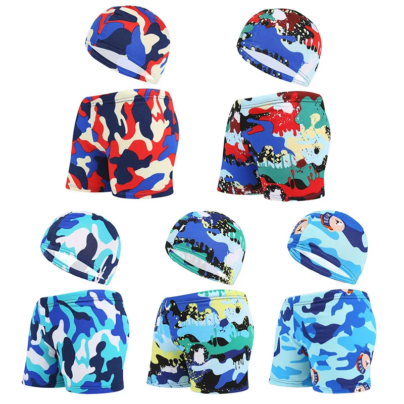 2022 NEW Boys Swimming Trunks 1-7Years Children\'s Swimwear Kids Swimsuit Dinasour Boys Swimwear Trunks with Hat-YK4805