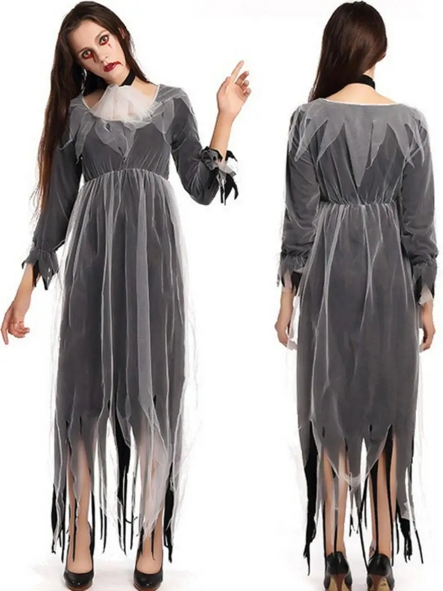 Kostium na Halloween, ślub, strój doktora, damski, motyw głowy, szkielet, diabeł, panna młoda, spódnica, materiał poliestrowy