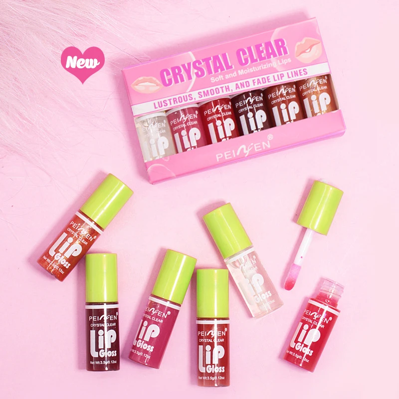 Lipgloss 6 Stuks Hydraterende Lip Olie Hydraterende Lip Glazuur Blijvend Geen Plakkerige Sexy Make-Up Koreaanse Vloeibare Lippenbalsem Cosmetica Lipverzorging