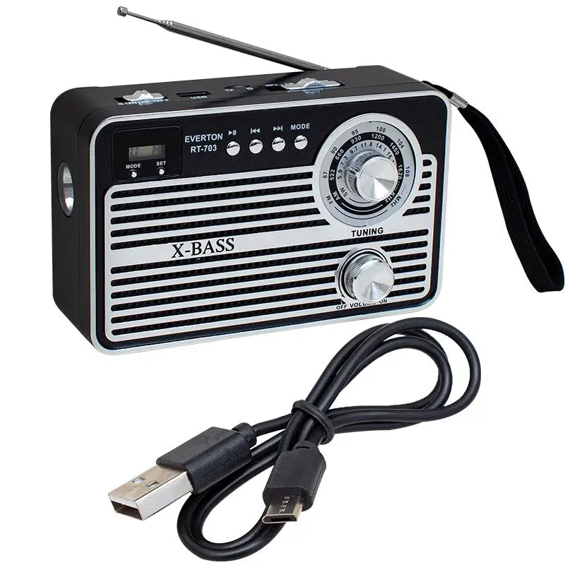 Everton Rt-703bt Usb/sd/fm/aux-Backed Nostalgic Radio