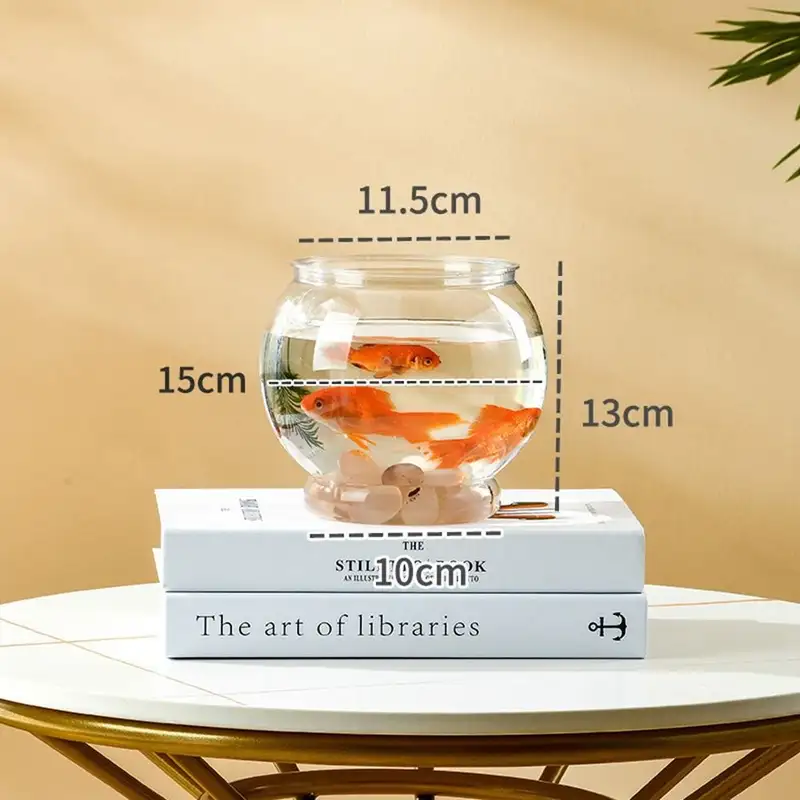 Home Decor Clear Transparent Round Fish Tank Plastic Small Fish Bowl creative light luxury Desktop Aquarium Bowl Living Room - Image 7