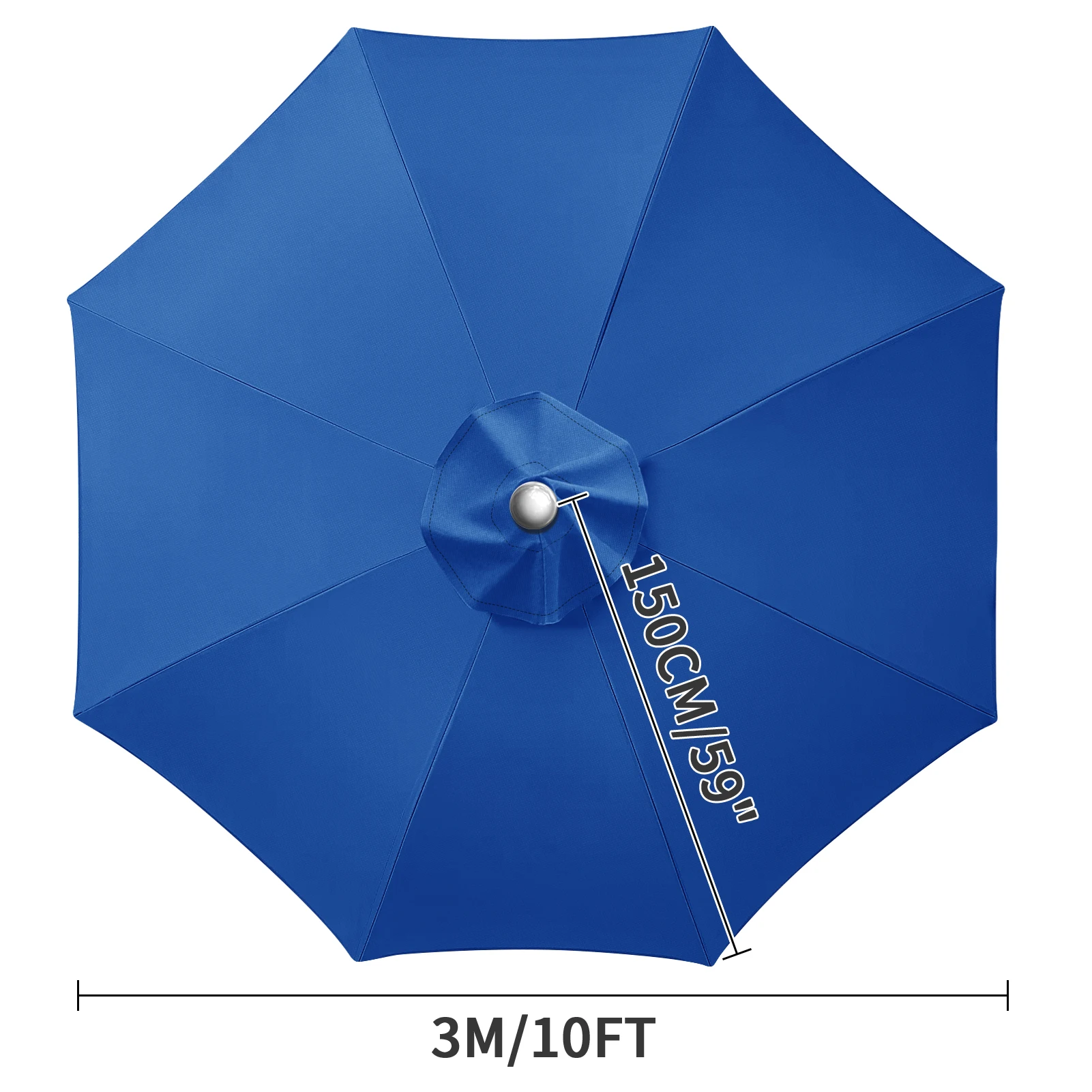 Waterdichte vervangende parapluhoes 2/3M Patio Parasol Cover UV-Anti Canopy Cover Vervanging Parasol Cover voor balkontuin