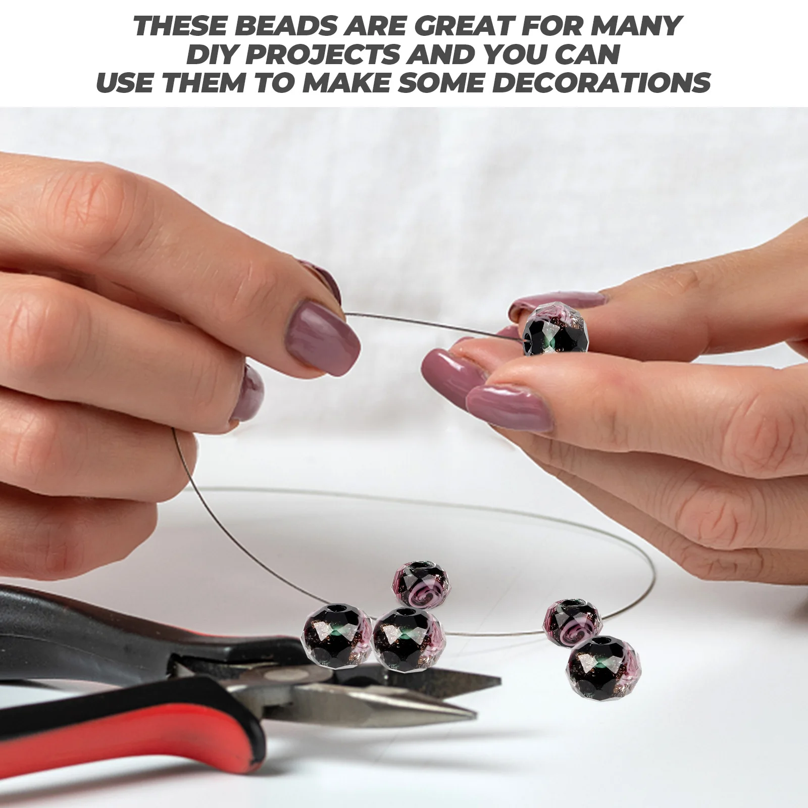 40 قطعة إكسسوارات قلادة ثقب كبير خرز فضفاض DIY صنع المجوهرات خرز حجر الأزور للأساور والقلادة والحرف اليدوية #1