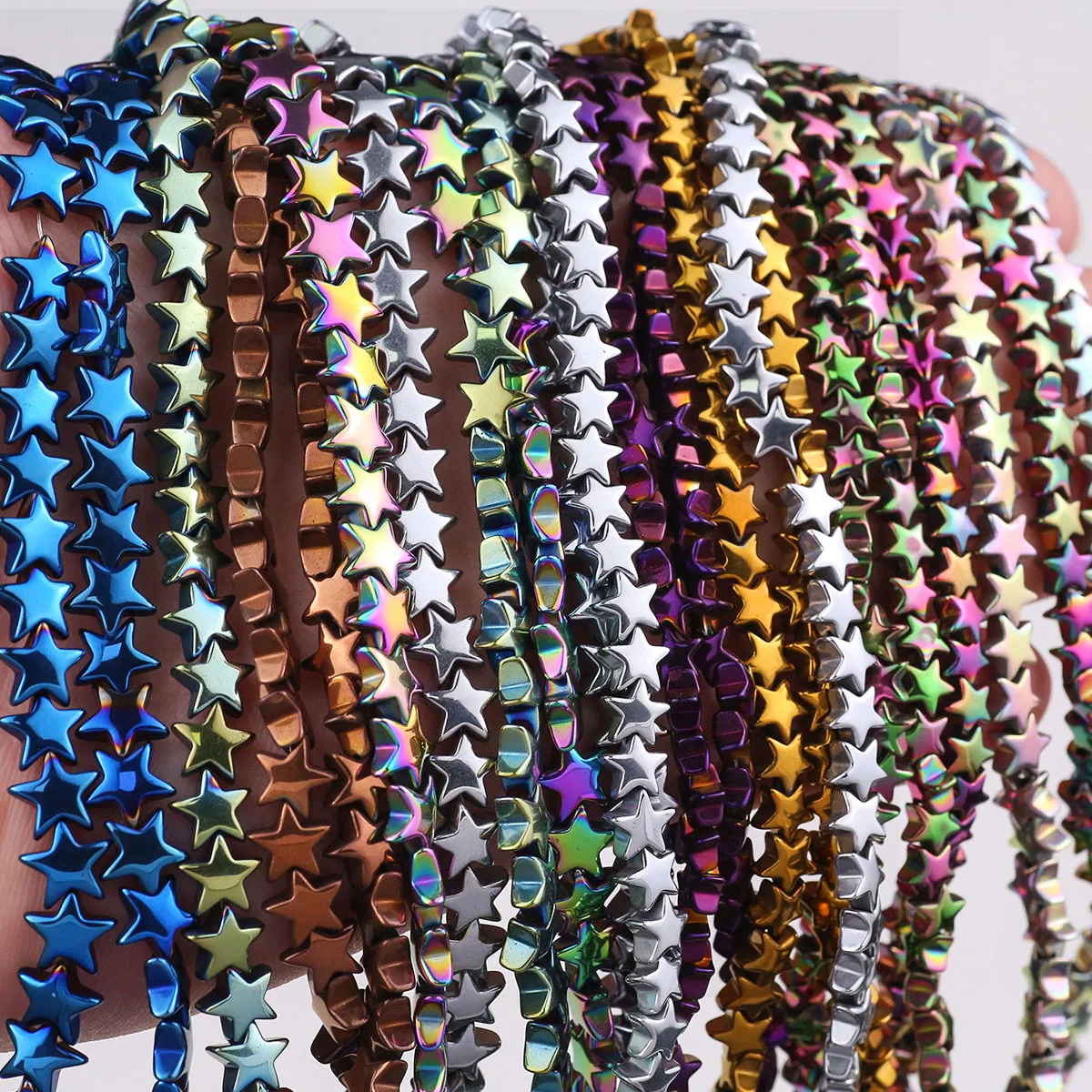 6/8mm Pentagramm Gebogene Hämatit Sternförmige Stein Lose Perlen Für Schmuck Machen DIY Ohrringe Armbänder Anhänger Zubehör