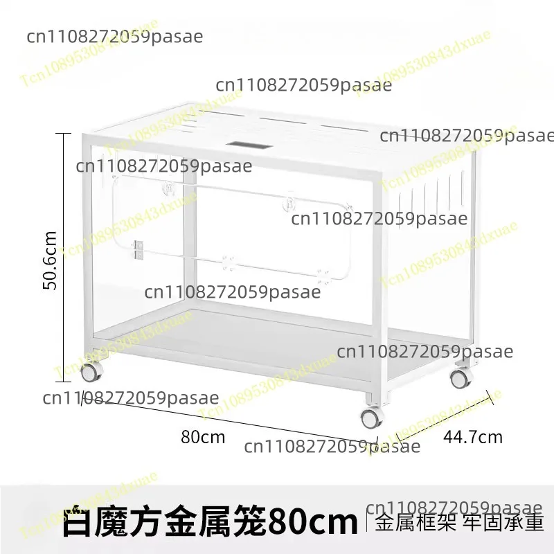 80cm 100cm  Metal Transparent Hamster Cage Large Luxury Villa Chew Proof Transparent with Casters