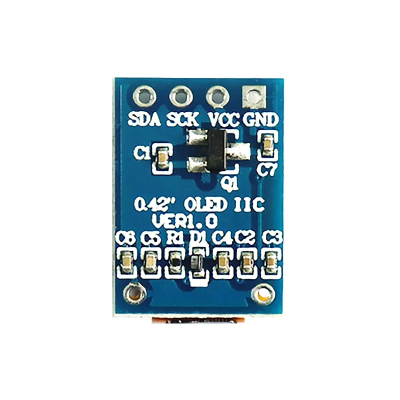 0.42 Inch White OLED Display Module SSD1306, 72x40 Resolution, I2C 4-Pin, COG Monochrome Screen for Arduino