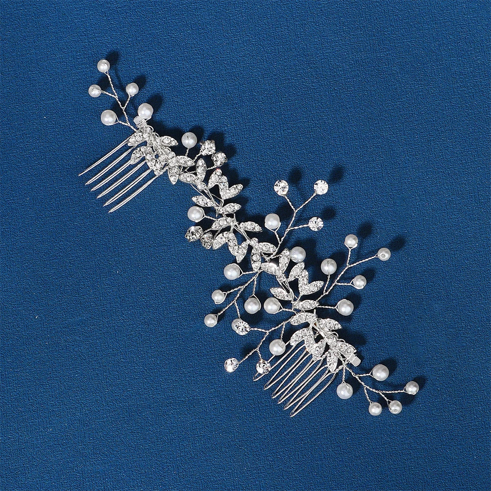 

Pearl Hair Comb Bridal Accessories Rhinestone Combs for Wedding Party Banquet Girl Headdress Styling Aid Elegant Hairstyles
