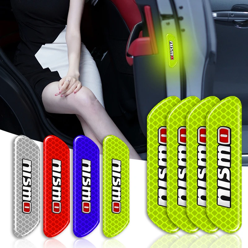 Car Door Reflective Sticker Night Light Warning Decal For Nissan Nismo Tiida Teana GTR Versa Almera X-Trail Xterra Accessories