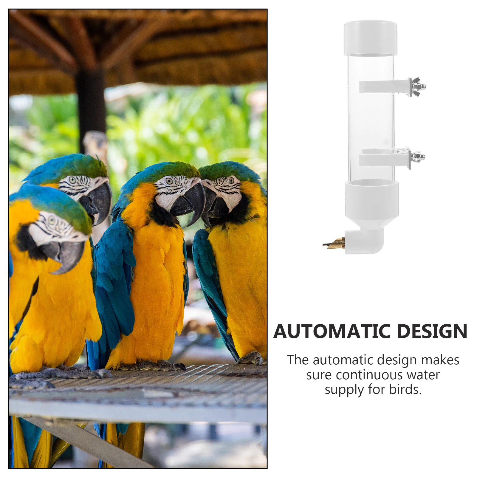 

1pc Automatic Bird Waterer Large Capacity Plastic Hanging Water Feeder For Parakeet Cage Pet Supplies Continuous Flow Drinking