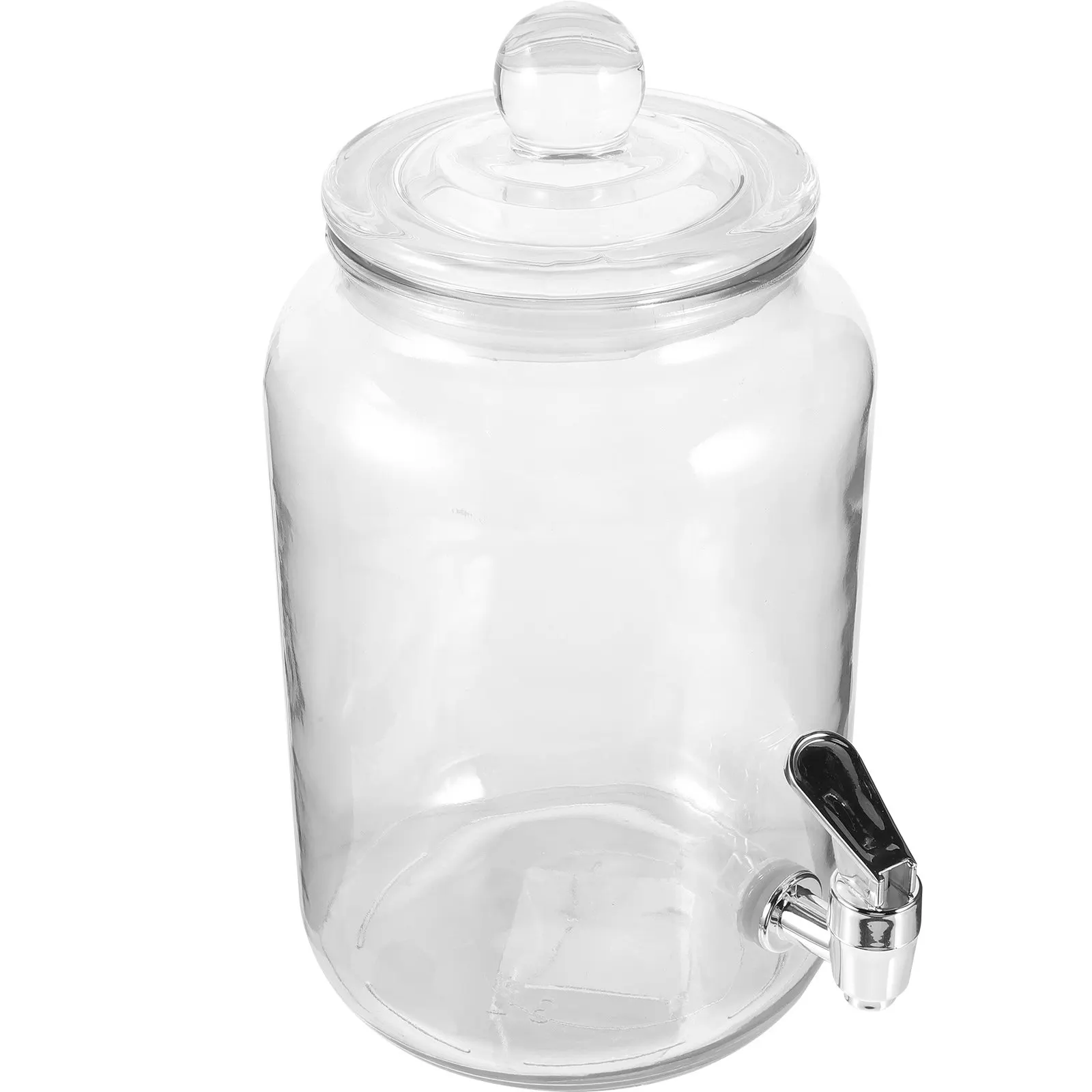 Large Capacity Glass Drink Dispenser 3.8L Modern Juice Jar with Faucet Clear Sealed Container for Home Office Wedding Events