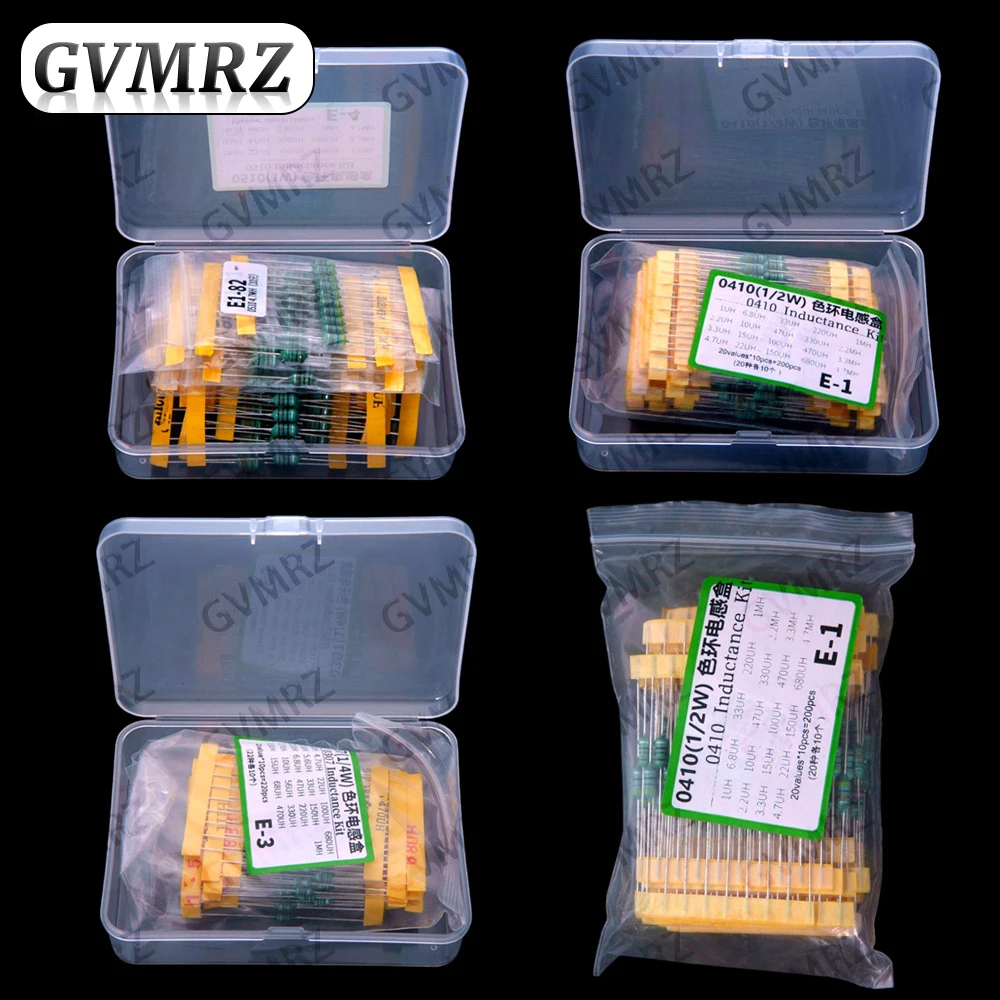 150PCS 200PCS 220PCS 0510 0410 0307 color-coded inductor 1W 10/22/47/68/100/220/470UH/1MH inductor sample package 10MH 22MH