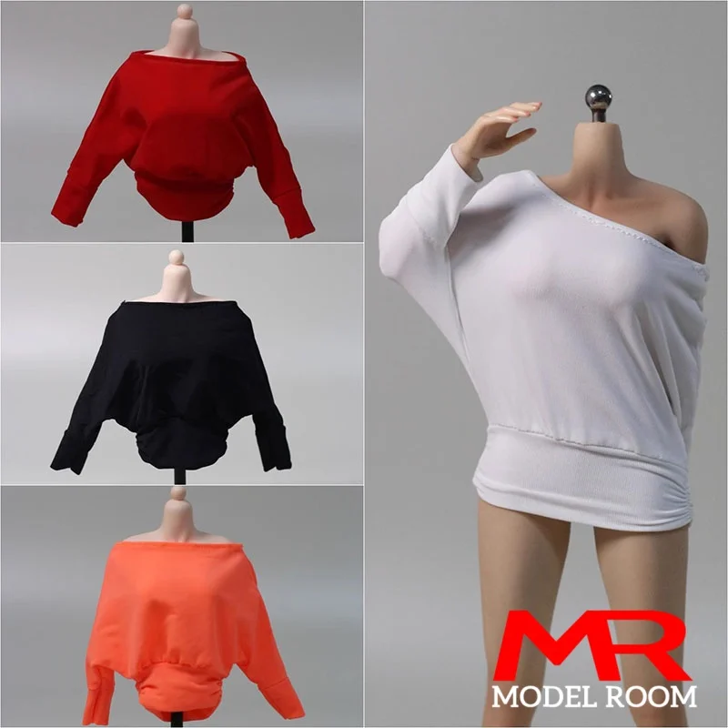 

DMTOYS DF095 1/6 Scale Female Batwing Sleeve Boat Neck Dress Skirt Clothes Model Fit 12'' S53 AT210 VCD01 Action Figure Body