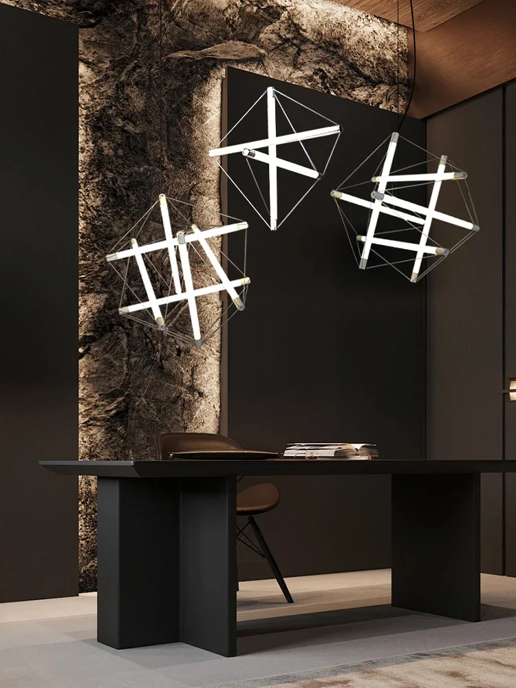 New Trend Post-modern Designer Pendant Lights LED Living Room Simple Line Art Lamp Hanging Lamp Creative Home Ceiling Lustre