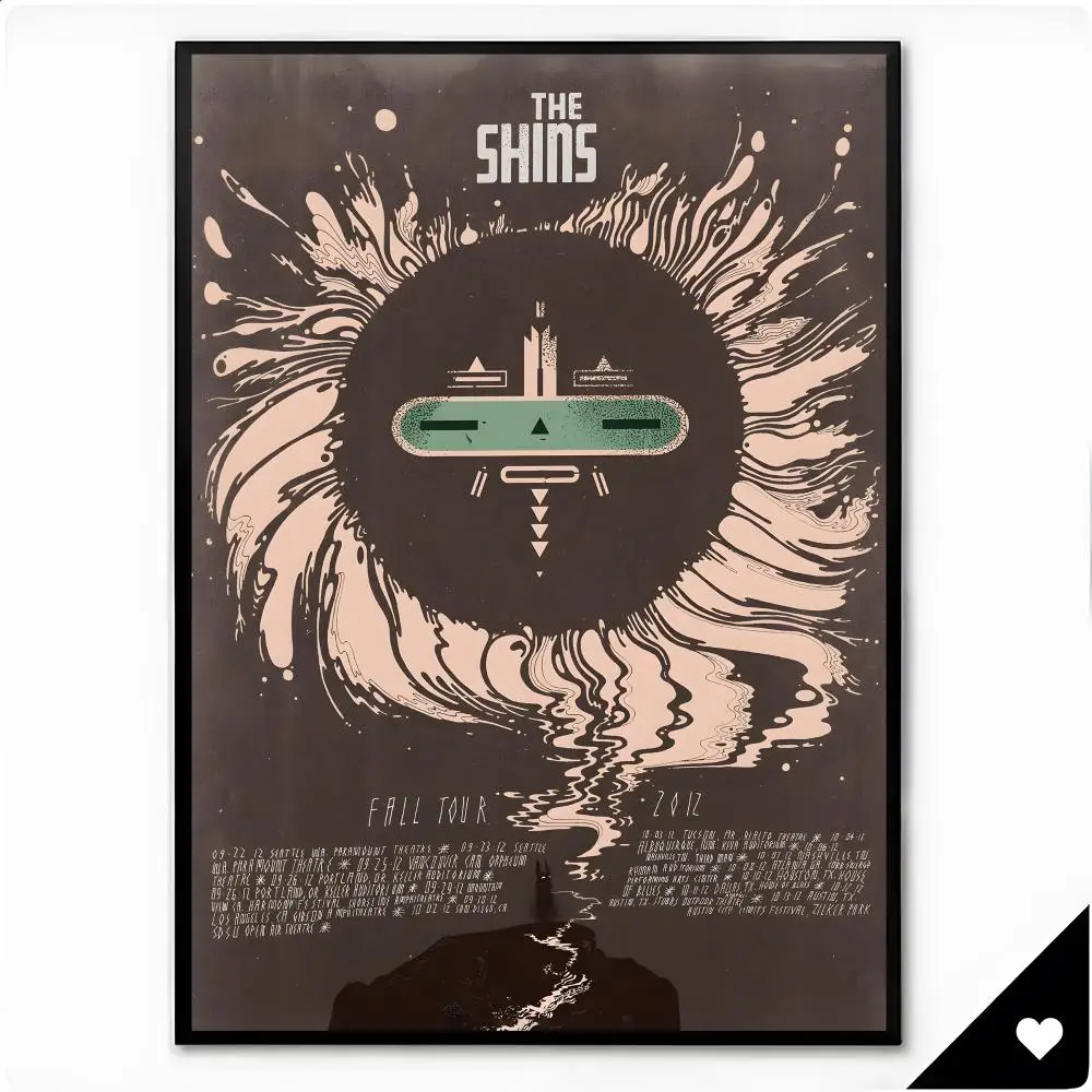Rock Band Alternative Rock T-The Shins Poster Framed Wall Art Painting for Living Room Interior Decor and Gift Options
