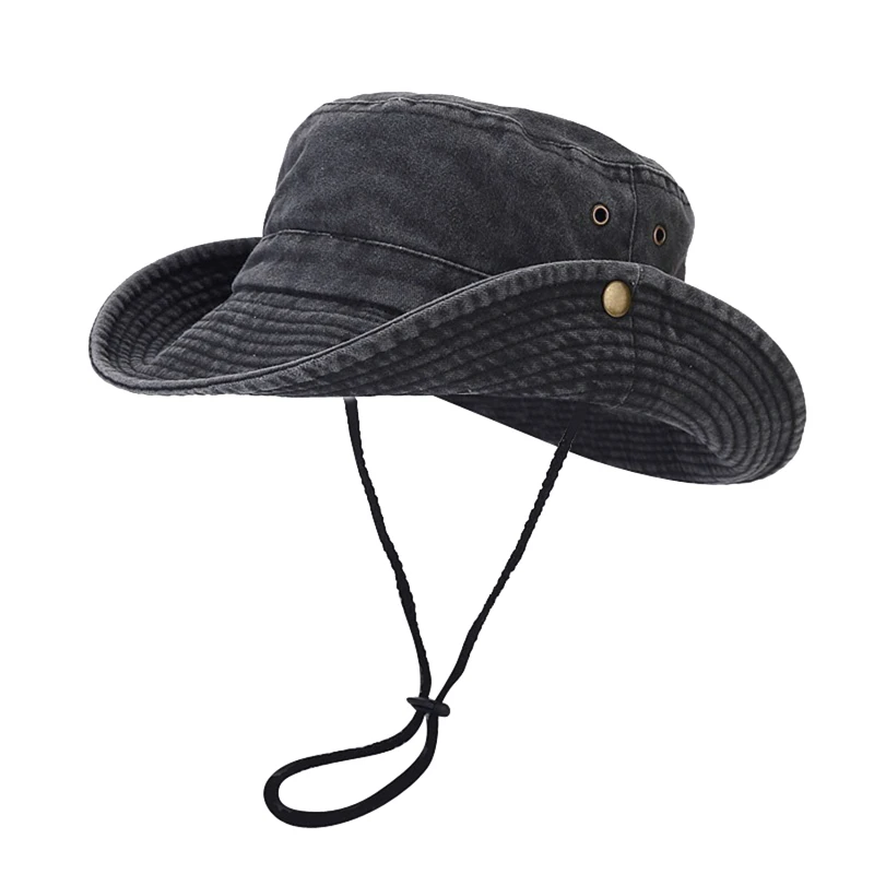 2024 New Fashion Summer Bucket Hat Women Men Outdoor Fishing Hiking Beach Hats Mesh Breathable Anti UV Sun Cap Large Wide Brim