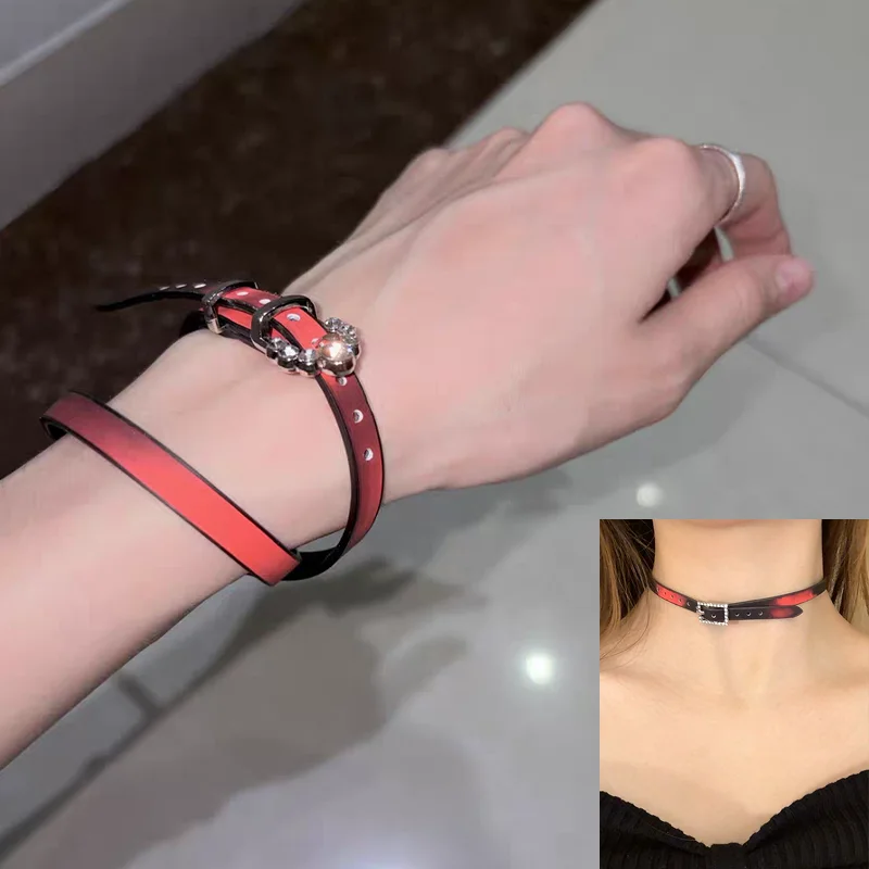 Thermosensitive Leather Discoloration Temperature Sensing Necklace  Fashion Sexy Joker Necklace Lovers Fun Clavicle Chain Gift