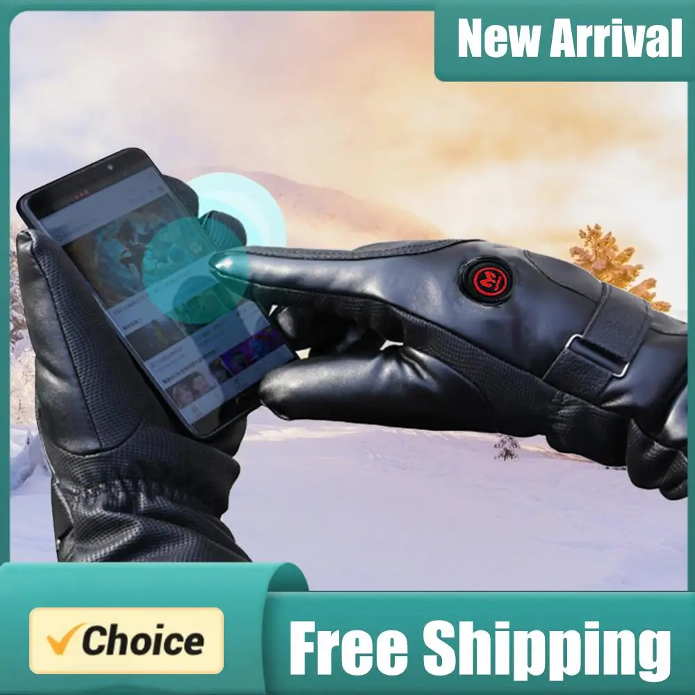 Waterproof Electric Winter Gloves 3 Temperature Levels Thermal Touchscreen Gloves Hand Warmer for Outdoor Motorcycle Ski Cycling