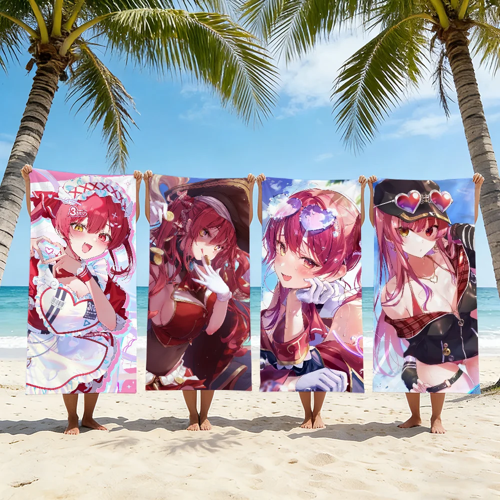 VTuber Houshou Marine Towel For Swim Yoga Gym Quick Drying Soft and skin-friendly Beach Towels All-Season