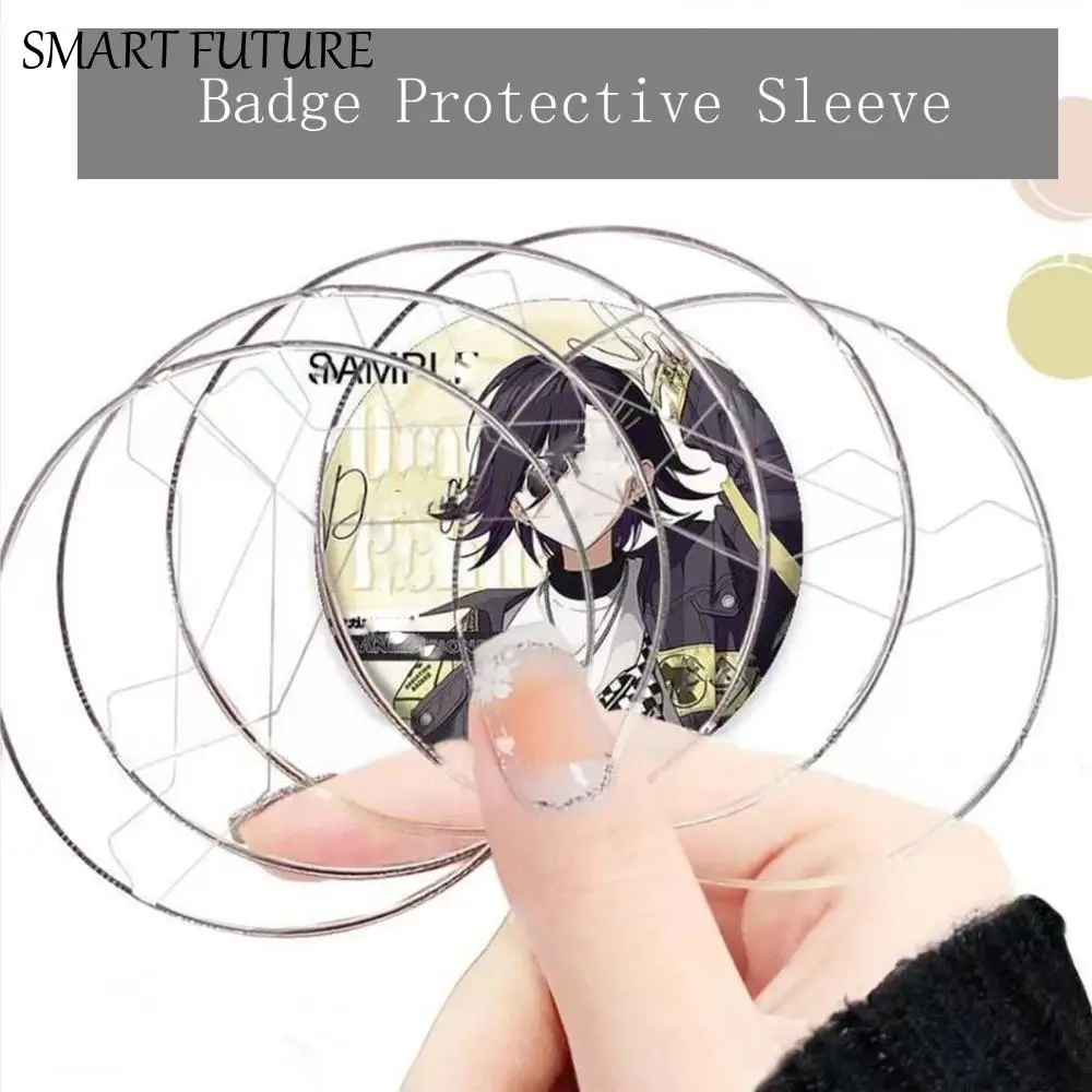 

5Pcs Badge Protector Ita Bag Pin Case Transparent Protective Badge Display Sleeve PVC Anime Badge Protective Sleeve Storage Case