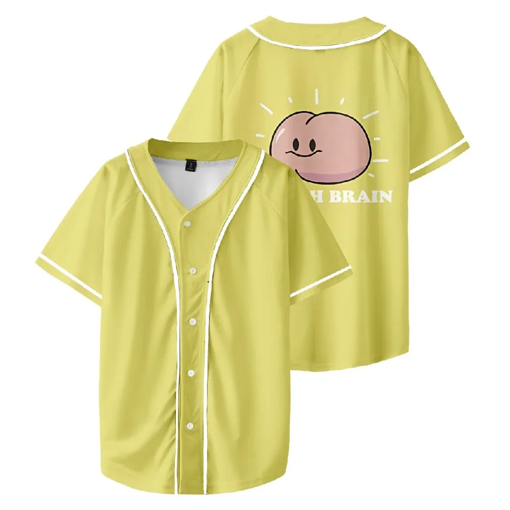 

HAMINATIONS Merch Yellow 3D Print Streetwear Harajuku Thin button Baseball uniform Oil Slick Baseball Jersey Men/Women