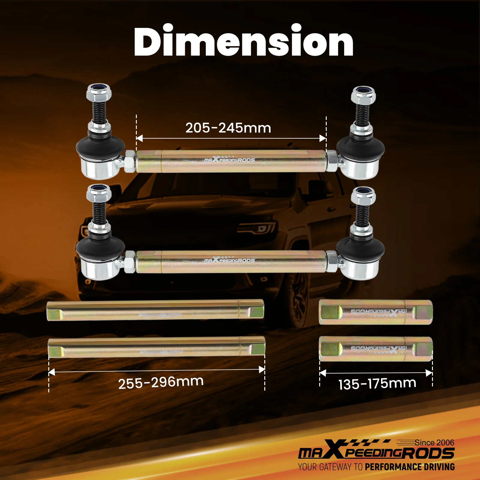 Front Adjustable Sway Bar End Links Fit for BMW 3 Series E90 / E91 / E92 / E93