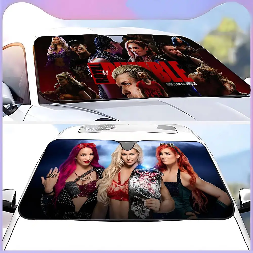 B-Becky Lynch مظلة السيارات نافذة ظلة Sunblock الزجاج الأمامي هود الداخلية الجبهة يربك مظلة مزدوجة