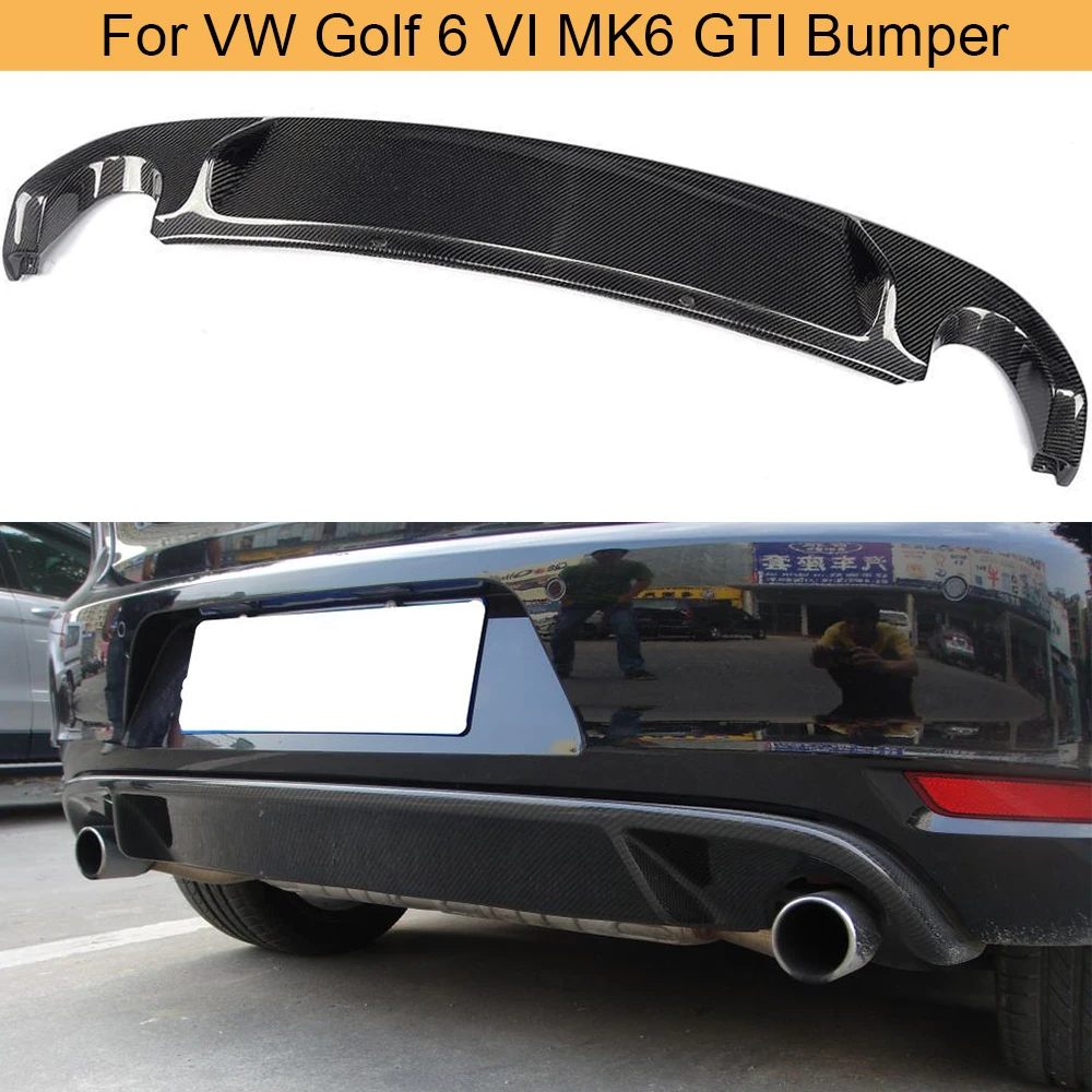 Carbon Fiber Car Rear Bumper Diffuser For Volkswagen VW Golf VI MK6 GTI 2010-2013 Non Standard Rear Bumper Diffuser Lip Spoiler