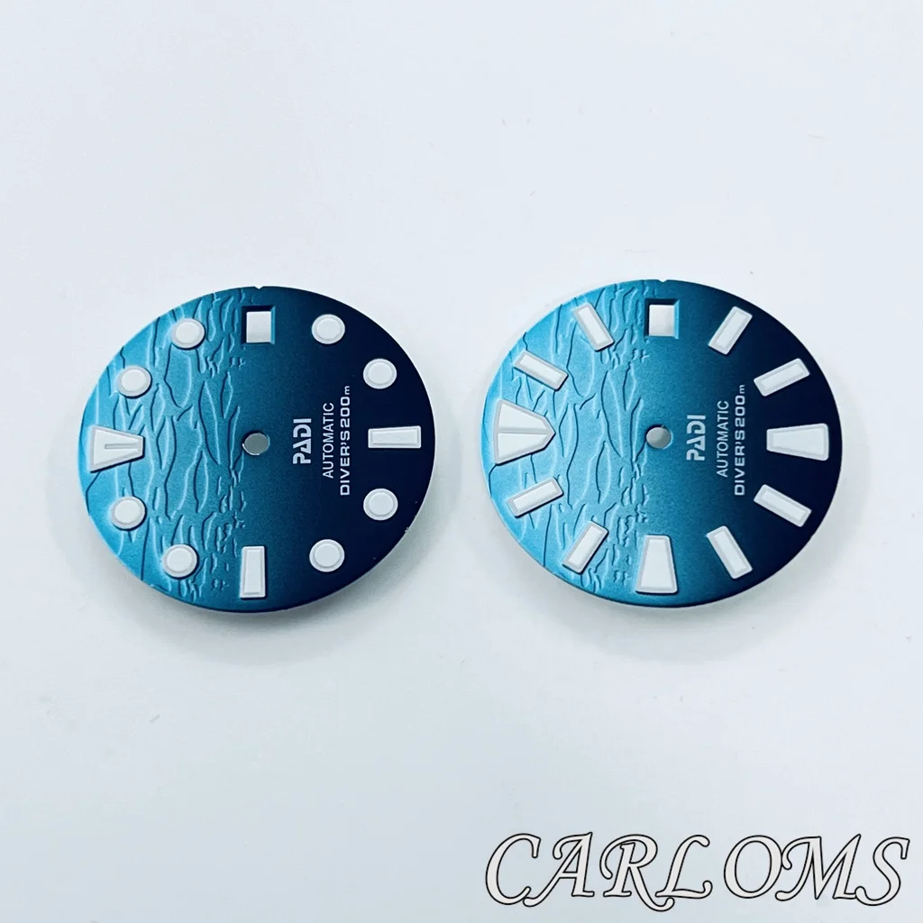 時計部品,c3緑色発光,日付3および3.8, 28.5mm,nh35,nh36