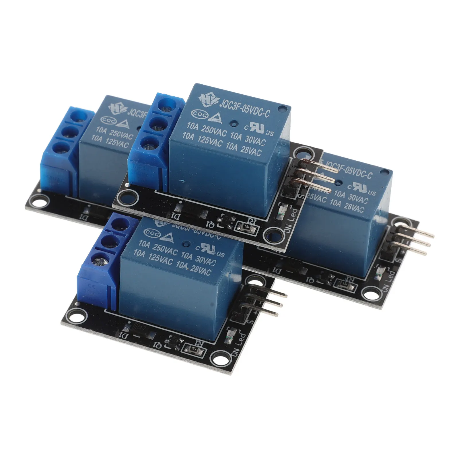 4Pcs 5V Relay Module Single Channel with LED Indicator Transistor Driver Pull-Down Circuit for Microcontroller Projects