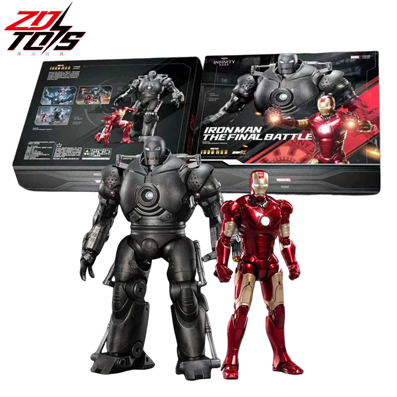 ZD Original Iron Man Duel Suit Iron Monger MK3 Set 1/10 LED light Tenth Anniversary Limited Collect legends Action Figure Gift