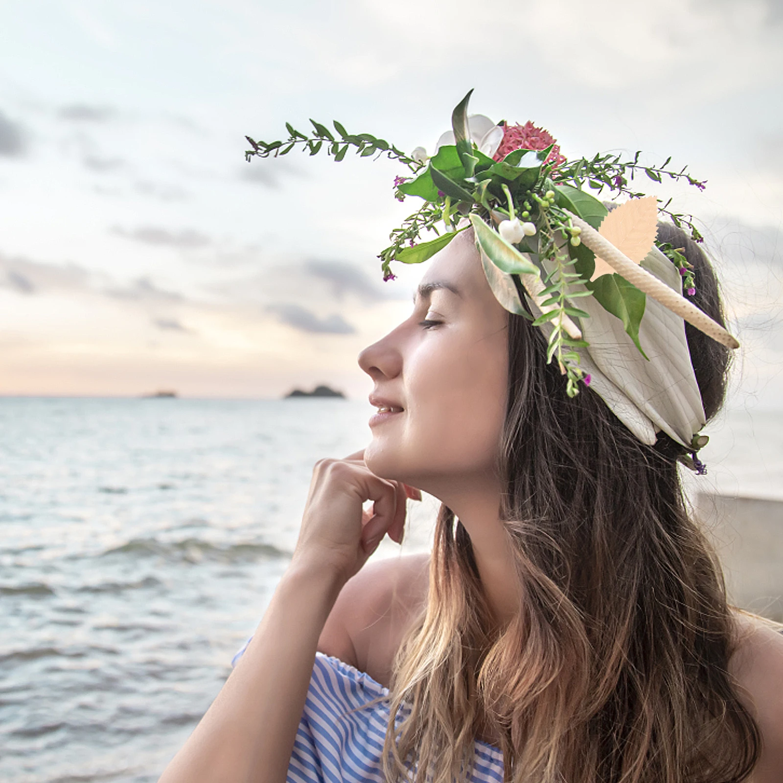 

300 Pcs Simulated Leaves Headdress Decor Polyester Wedding Craft Mini Fake Accessories Hair Hat DIY Decorations