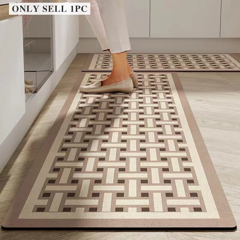 Kitchen Floor Mat Stain-resistant Non-slip Foot Mats Minimalist Striped Rug Long Size Carpet Home Decoration Alfombra De Cocina