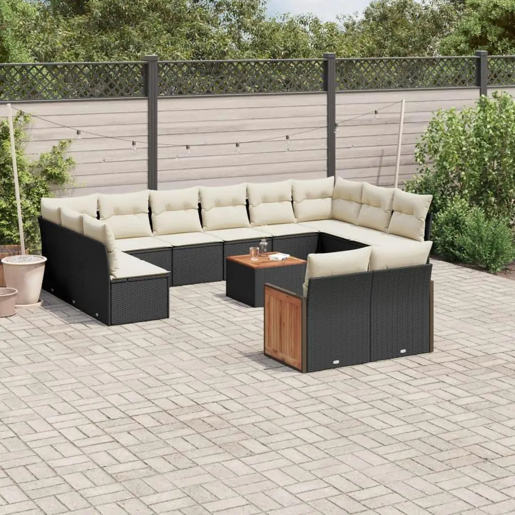 

Elegant Garden Sofa Set Black Cream White Outdoor Furniture Lounge Seating Comfortable and Durable Stylish Home Decor
