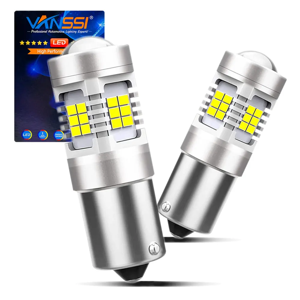 2Pcs 1156 BA15S P21W LED Bulbs 1141 1056 7506 Car Tail Brake Light Backup Reverse Parking DRL Lamp Super Bright 21SMD 12v White